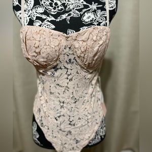 Pink/Nude Corset bodysuit, never worn